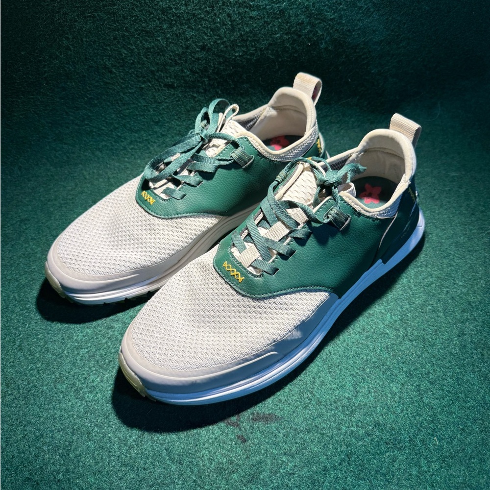 Green and White Athletic Sneakers